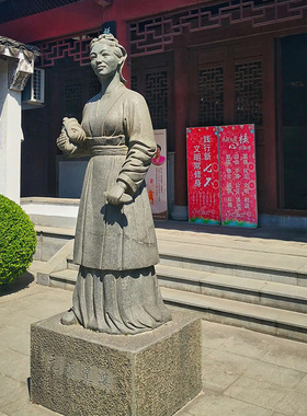 玻璃钢黄道婆雕塑纺织文化主题