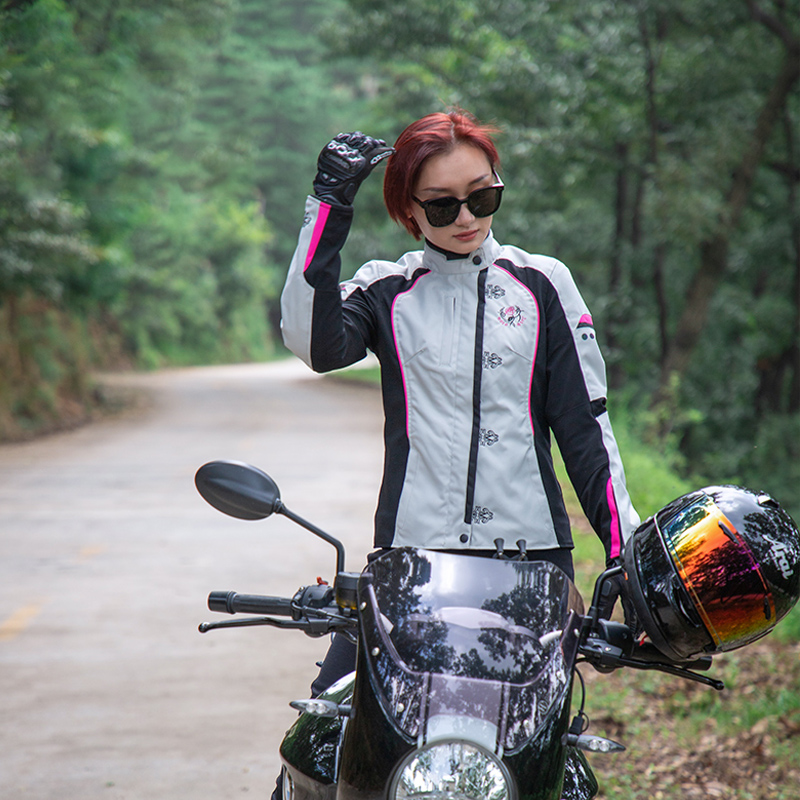 motoboy骑行服女摩托车赛车机车服女刺绣中国风骑士服