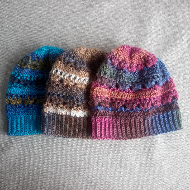 粗毛线帽子女春秋冬纯手工钩织羊毛镂空冷帽彩色气质漂亮帽子多色