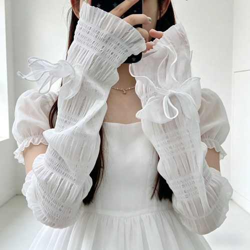 Lolita甜美蕾丝蝴蝶结防晒袖套