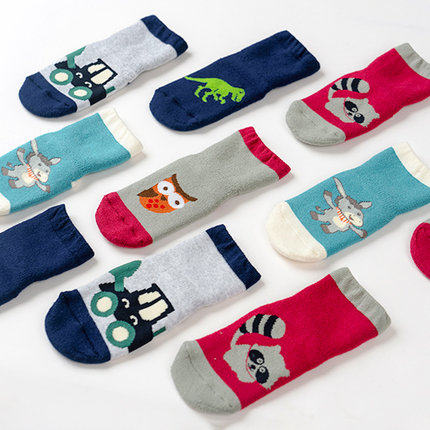 秋冬款加厚毛圈防滑软底鞋地板袜