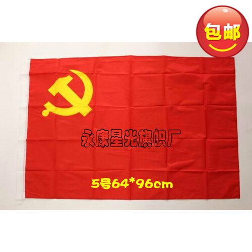 5号宽64长96党旗五星红旗中国国旗彩旗子定制定做旗帜党员先锋队