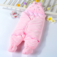 婴儿连脚抱被新生儿抱毯春秋款宝宝分腿式睡袋抱毯冬季新生儿用品