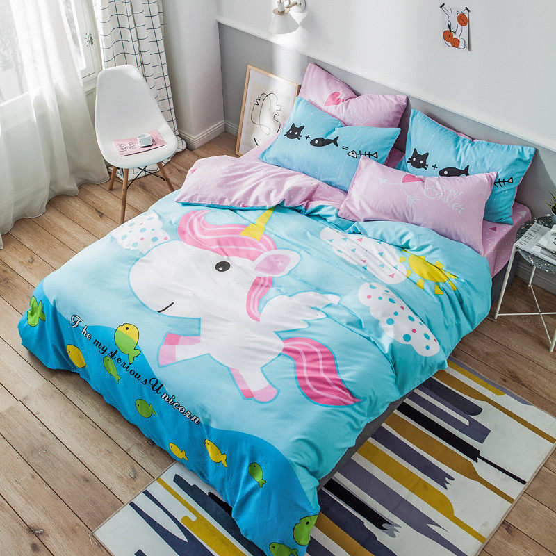 children pure cotton sheet Bed cover girl princess Four piece suit The bed Cartoon lovely pony Burberry girl Quilt coverin the Bedclothes , Bedding Sets/Family of four/Multiple sets of  category - from Buy2taobao.com to provide professional Taobao agent buy service