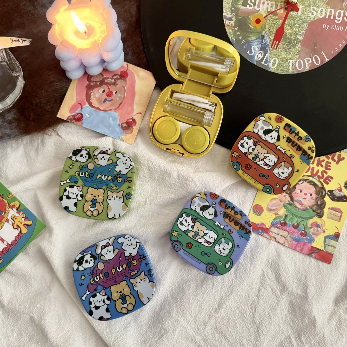 像鱼复古涂鸦卡通可爱隐形眼镜盒子伴侣盒护理美瞳盒便携as3213,ZIPPO/瑞士军刀/眼镜,隐形眼镜伴侣盒,淘宝优惠券,粉丝福利购,淘宝优惠卷