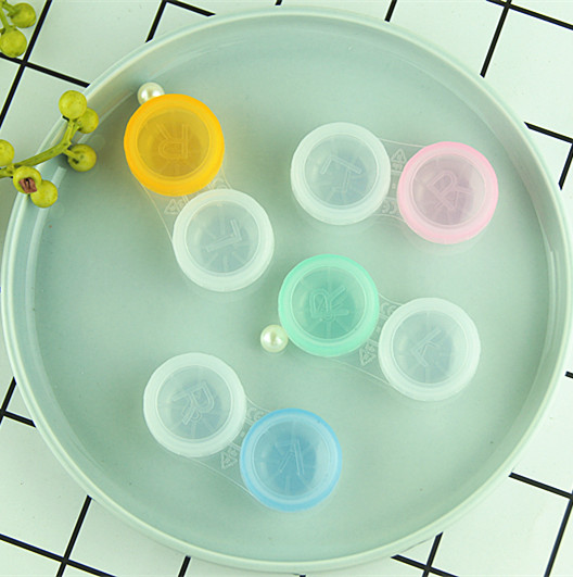 隐形眼镜透明糖果色双联盒