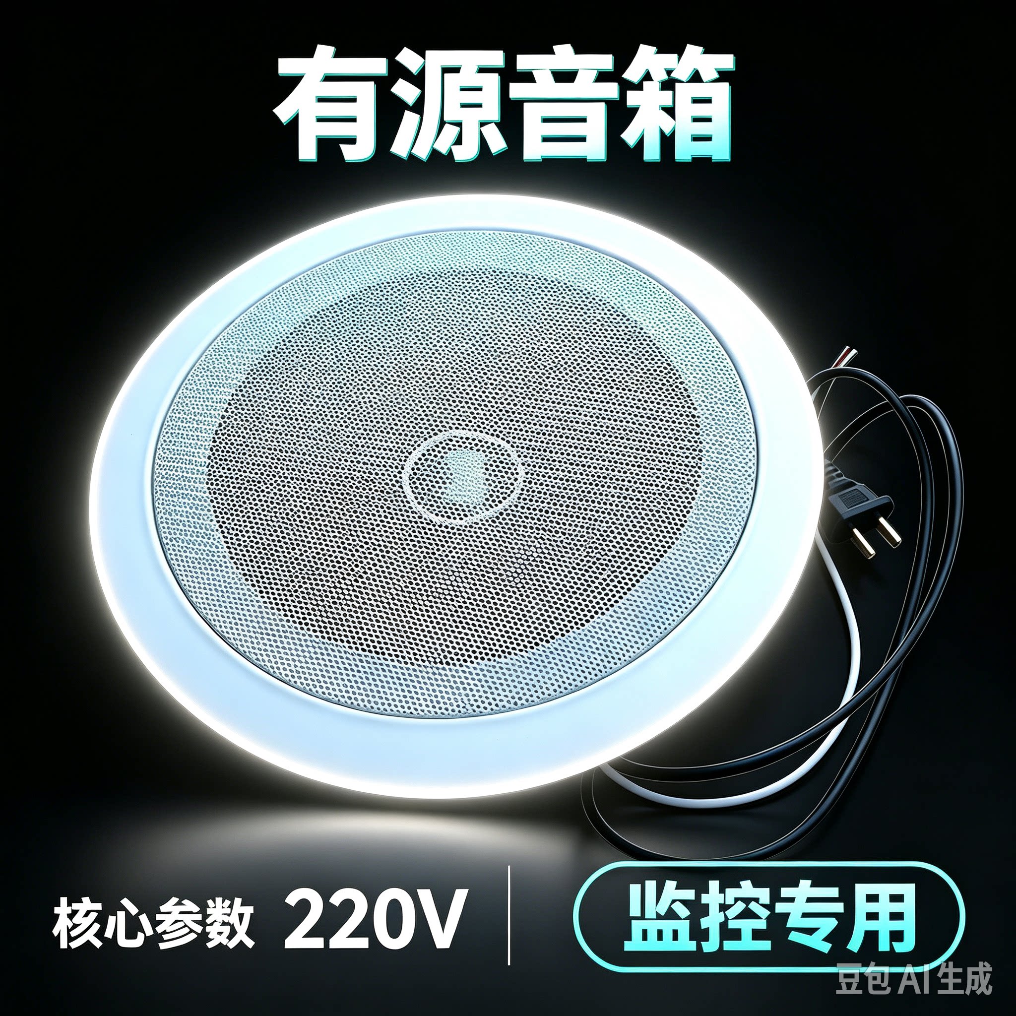 220Ｖ监控有源吸顶音箱10-20Ｗ吊顶音响监控声音放大器吸顶喇叭