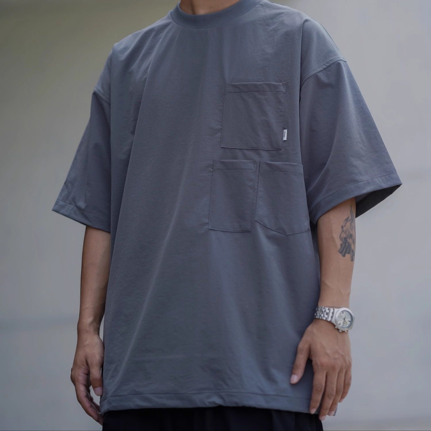 PAXOM 夏季机能风圆领纯色多口袋短袖Tee休闲宽松小领口半袖T恤男,男装,T恤,淘宝优惠券,粉丝福利购,淘宝优惠卷