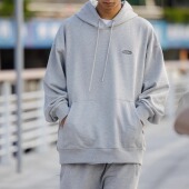 PAXOM 卫衣潮流帽衫 秋冬新款 刺绣简约休闲纯色宽松加绒连帽长袖