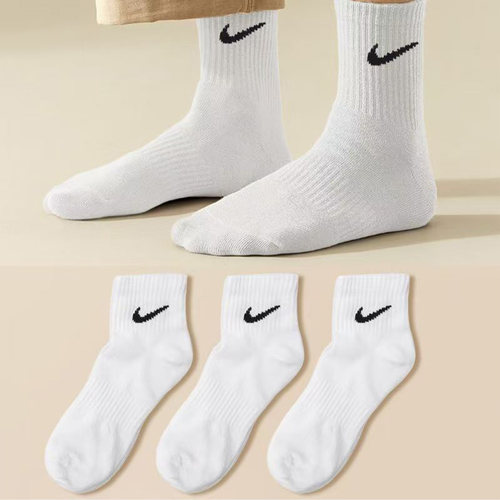 Nike耐克男女款舒适耐磨跑步训练吸汗透气中筒运动袜SX7677-100