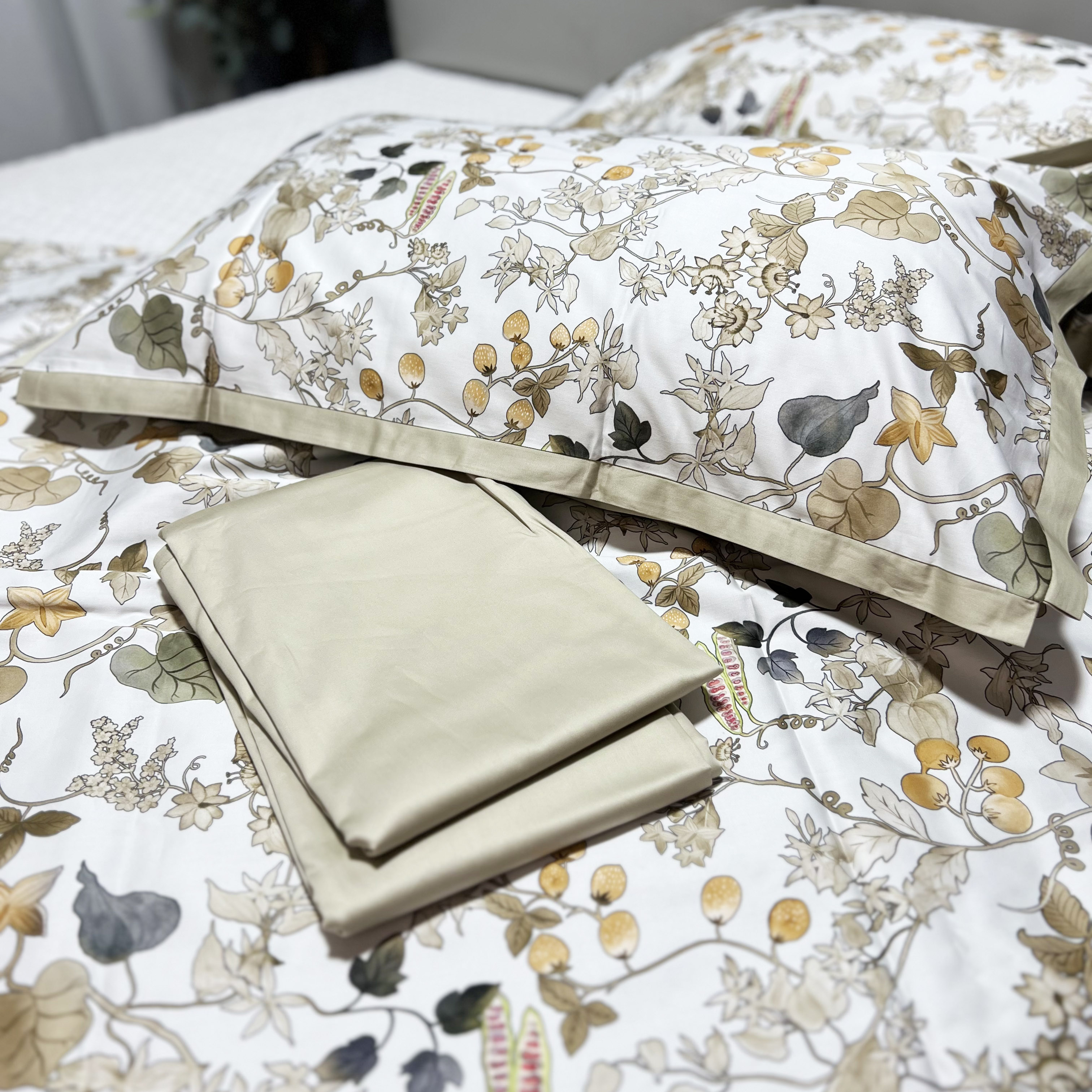 百分百长绒棉AB版印花四件套 100支纯棉贡缎双人1.5米1.8米 全棉