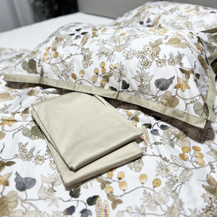 百分百长绒棉AB版印花四件套 100支纯棉贡缎双人1.5米1.8米 全棉