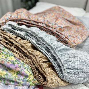 外贸纯棉印花床笠 利伯ti全棉平纹清新碎花1.5米1.8米床垫保护套