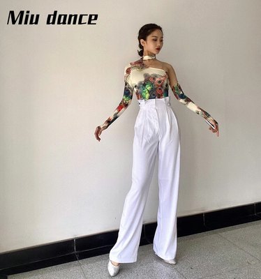 懒猫Miu dance纽扣拉丁裤摩登裤国标舞演出服艺考服比赛服长裤女