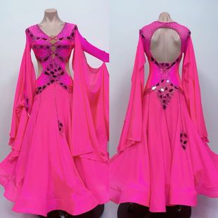 懒猫onue高端定制摩登舞服 来图定制款表演服 国标舞交谊舞连衣裙