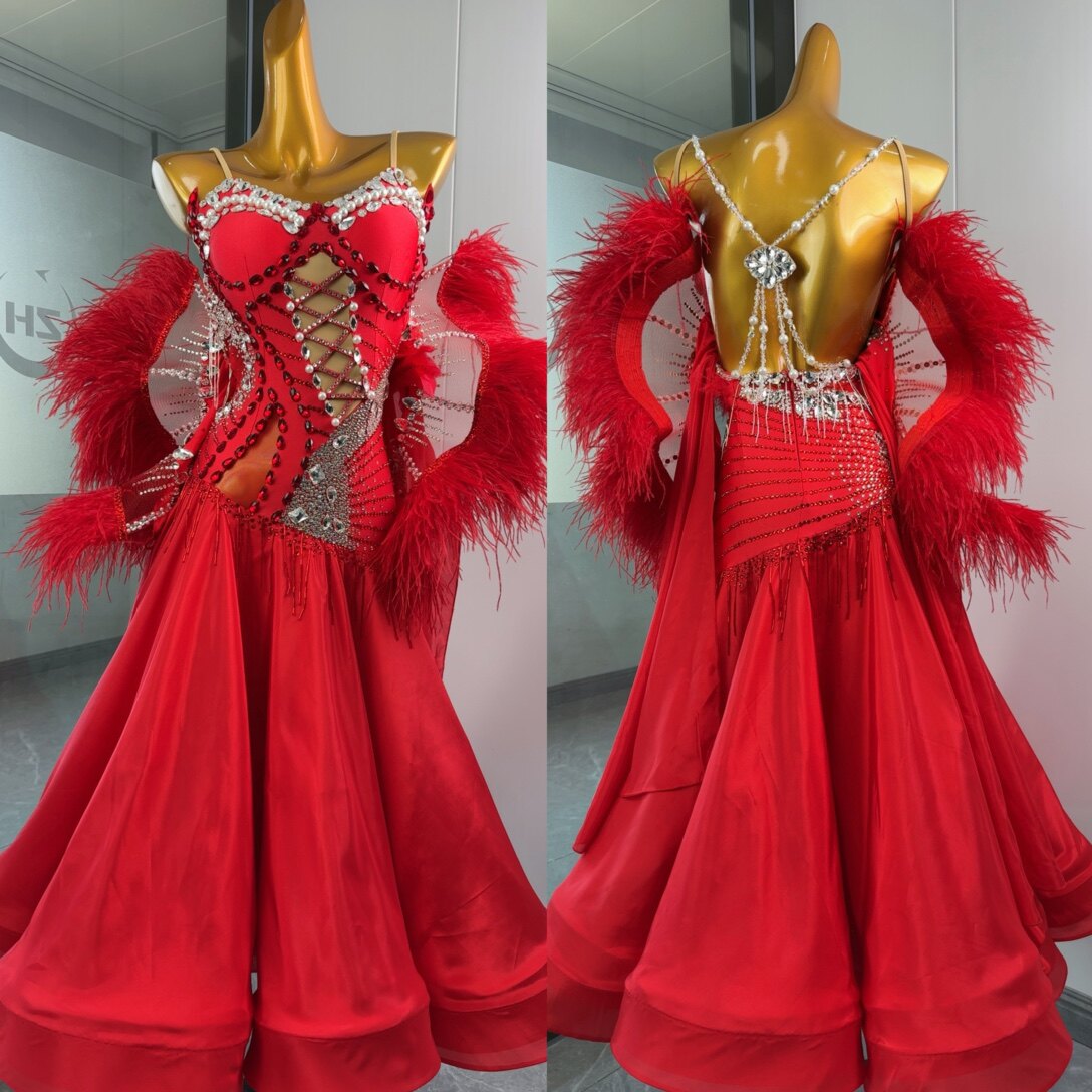 onue 高端定制摩登舞赛服华舞台演出/舞蹈服装定