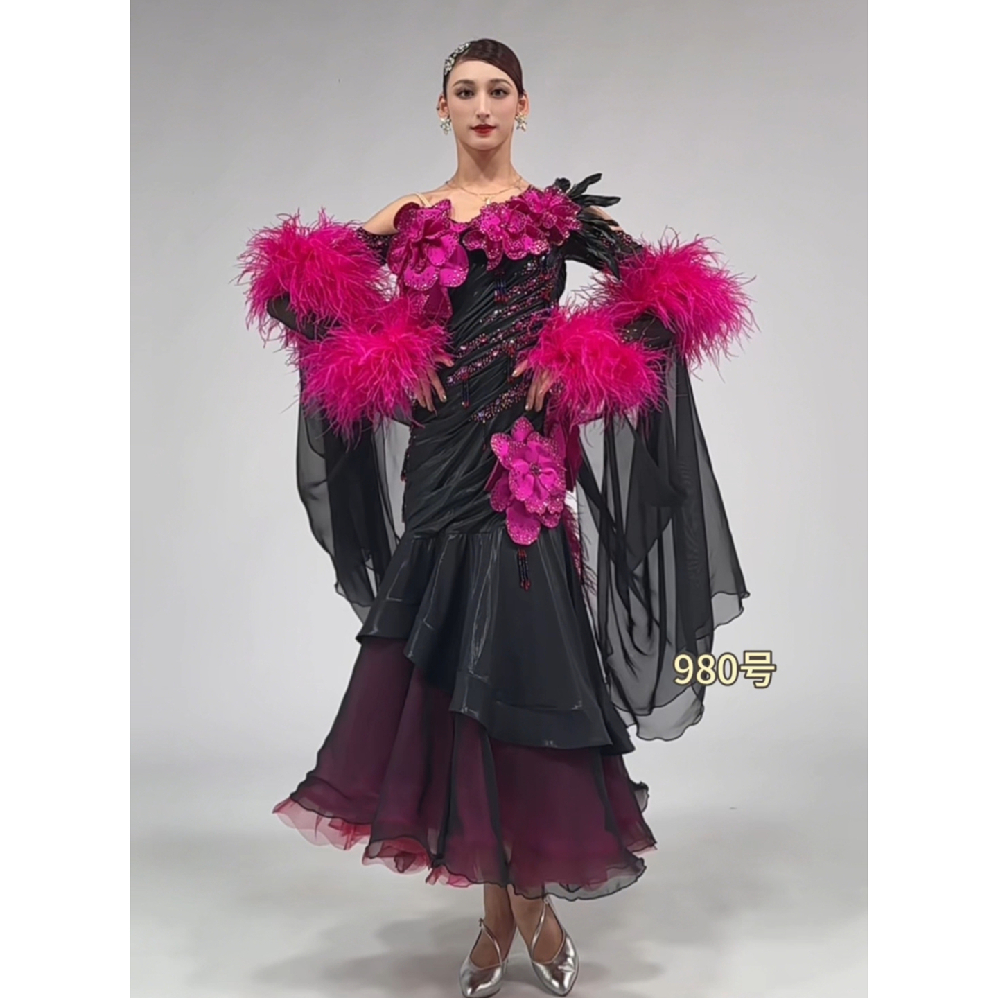 懒猫onue高端定制【MM980】摩登舞赛服 专业国标舞华尔兹演出舞裙