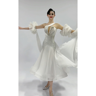 法式 摩登舞赛服 斜肩贴钻国标舞连衣裙 MM285 懒猫onue高端定制