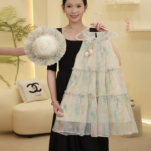 洋气女孩裙子女大童吊带裙儿童夏季 公主裙 2026新款 女童连衣裙夏装