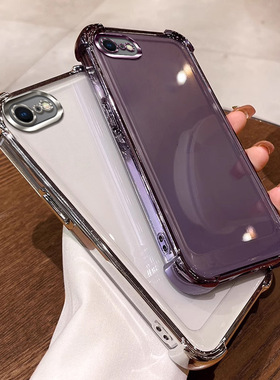 四角气囊防摔适用苹果8手机壳iphone8外壳a1660保护套透明男女款ins风全包软防摔tpu简约个性创意潮.包邮电镀
