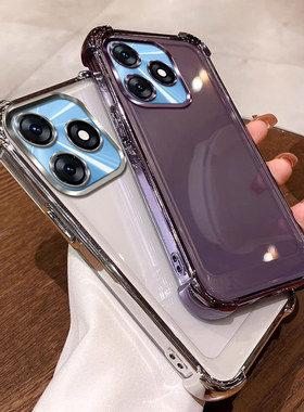 四角气囊防摔适用传音tecno spark10手机壳透明Transsion spark 10外壳软全包电镀保护套网红纯色简约男女潮