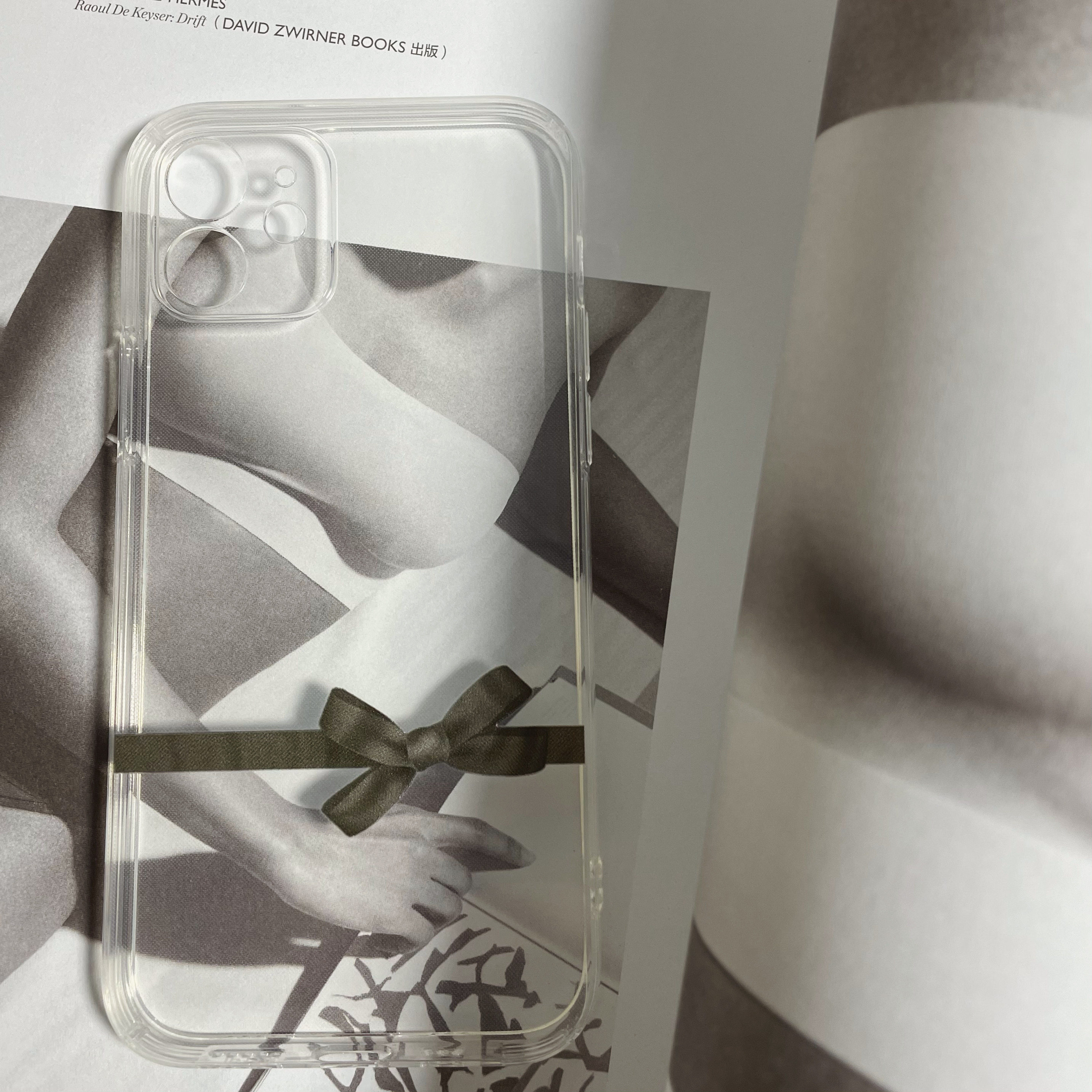 小心撒野 黑色蝴蝶结 适用于iPhone16苹果17promax透明软壳苹果/华为/小米/OPPO/VIVO全包手机壳