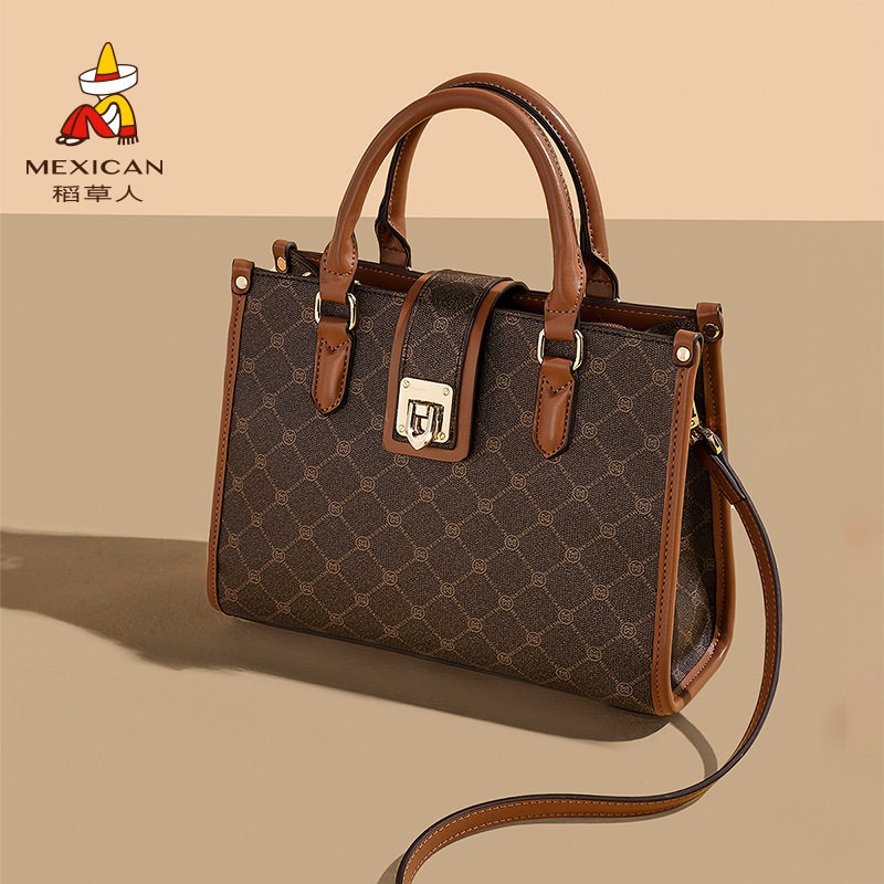 稻草人高级感时尚大气女士手提包2025新款大容量斜挎包百搭通勤包