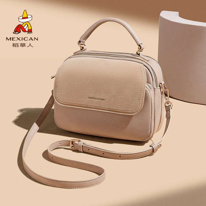 稻草人包包女式2026新款相机包时尚单肩斜挎包简约复古手提包女包