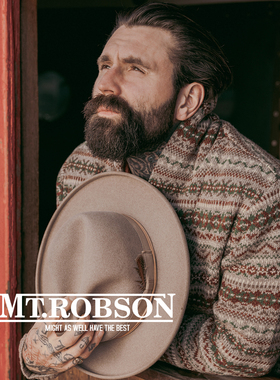 MT.Robson 青果领重磅羊毛开衫夹克毛衣美式复古费尔岛MTROBSON