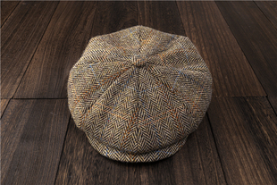 HAT 经典 Harris 现货 Tweed 复古 MANNIX 哈里斯羊毛 报童帽