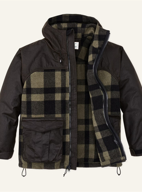 【现货】Filson 高性能配置 24oz麦基诺羊毛油蜡猎装防水连帽夹克