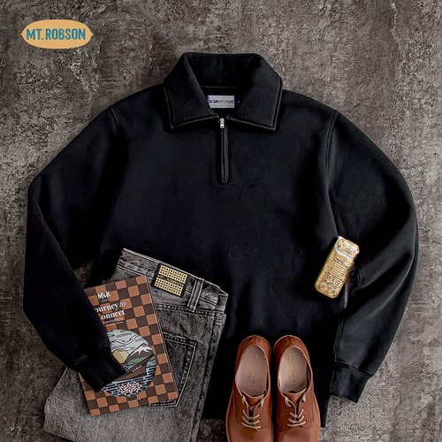 【12.1盎司】MTROBSON 重磅厚实复古长袖卫衣美式工装高密度刷毛