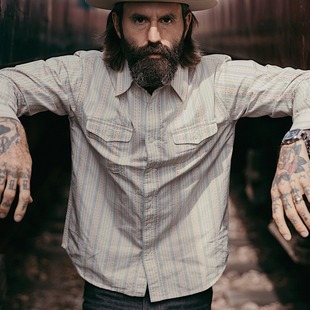 30s老式 西部工装 提花 重磅厚实提花刺绣长袖 衬衫 MTROBSON