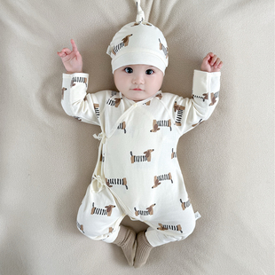 婴幼儿连体衣春秋冬季 蝴蝶衣服睡衣52 新生儿纯棉哈衣男女宝宝长袖