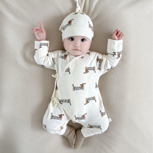 婴儿连体衣春秋四季款a类纯棉