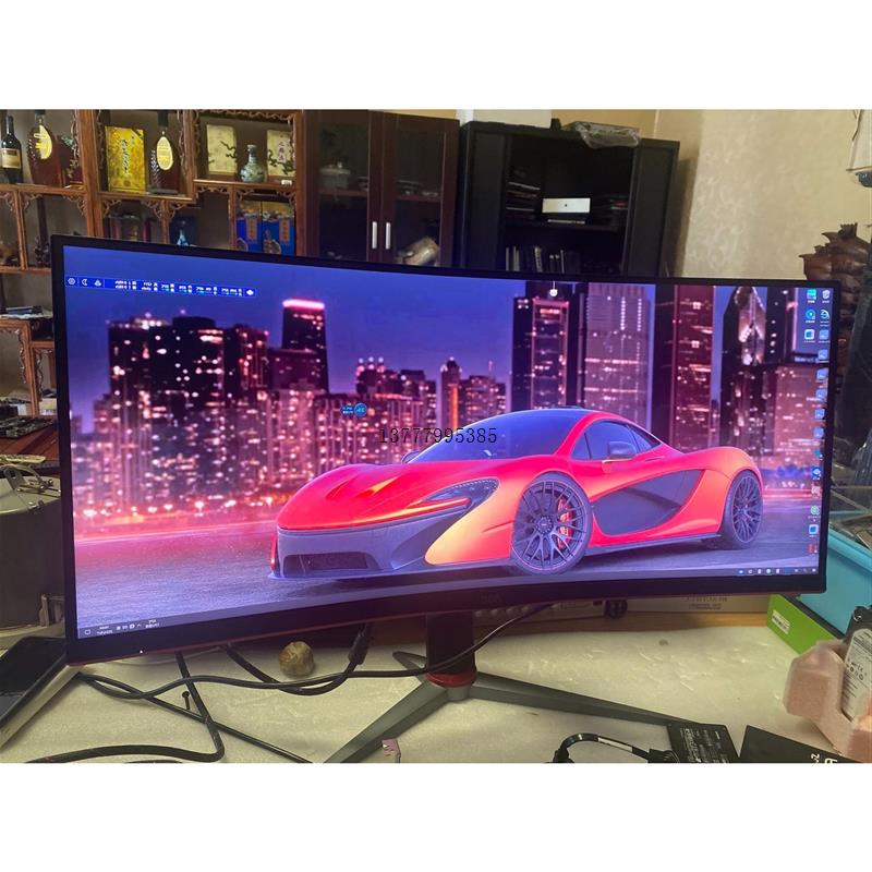 议价AOC CU34G2XP 34寸曲屏显示器 九成新 原装无拆