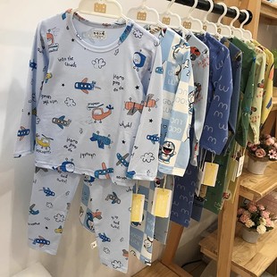 瓜籽儿糖宝宝秋衣秋裤套装纯棉儿童内衣春秋莱卡男童女童90码清仓