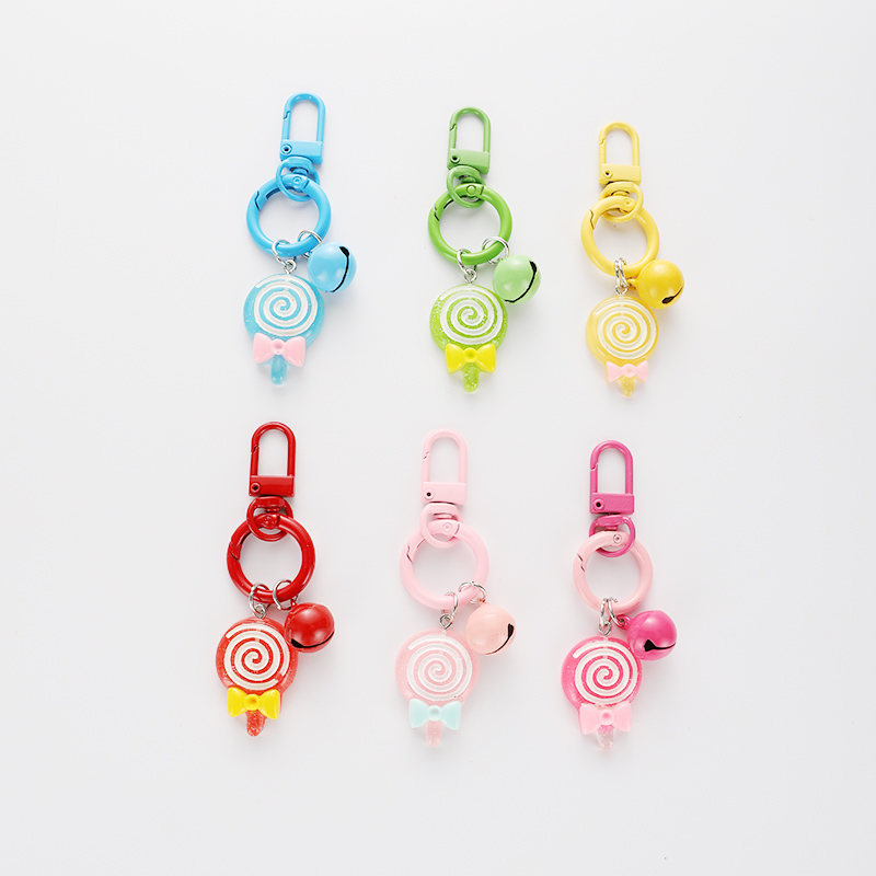 丹婷钥匙扣棒棒糖可爱铃铛挂件