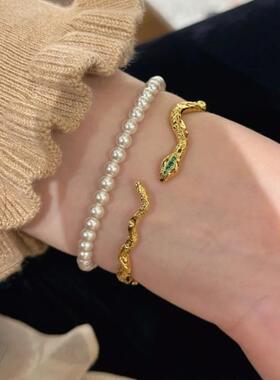 s925纯银小金蛇手镯情人节礼物