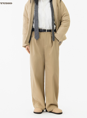 ASOT 莱赛尔天丝棉四季裤 男女美式复古直筒宽松通勤百搭休闲长裤