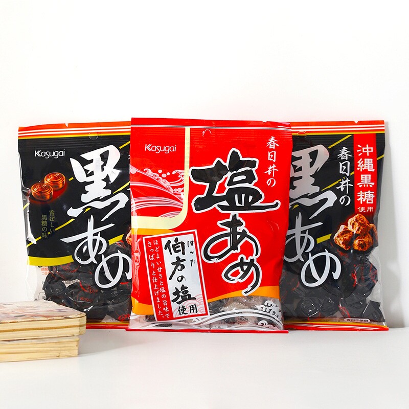 日本进口春日井冲绳黑糖盐味糖果婚庆喜糖传统硬糖儿童休闲小零食