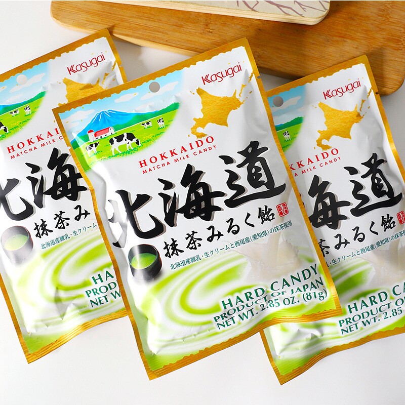 日本进口春日井北海道抹茶牛奶味糖果儿童奶糖婚庆喜糖硬糖小零食