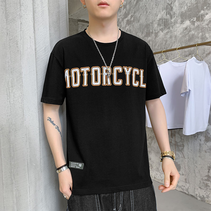 Summer short sleeve T-shirt trend versatile men's half sleeve T-shirt simple top fashion