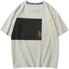 Summer new Japanese cartoon printing large T-shirt cotton men's short sleeve