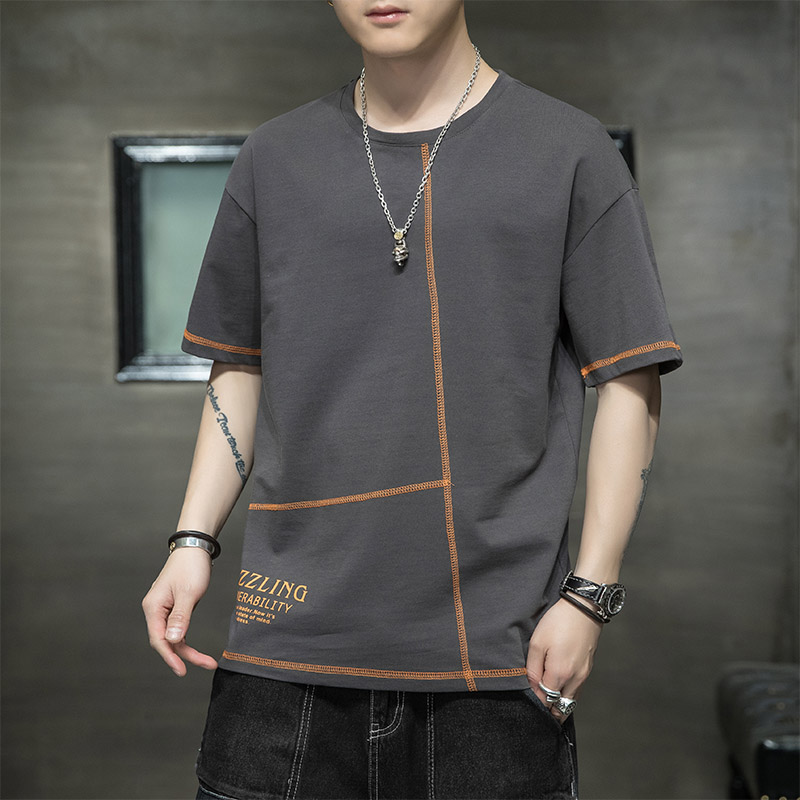 New irregular printing trend men's Cotton Short Sleeve T-Shirt