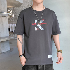 Summer short sleeve T-shirt trend versatile men's half sleeve T-shirt simple top fashion