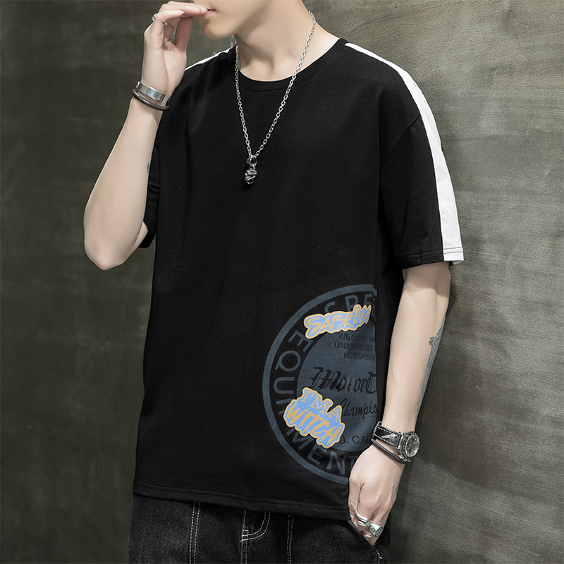 New irregular printing trend men's Cotton Short Sleeve T-Shirt