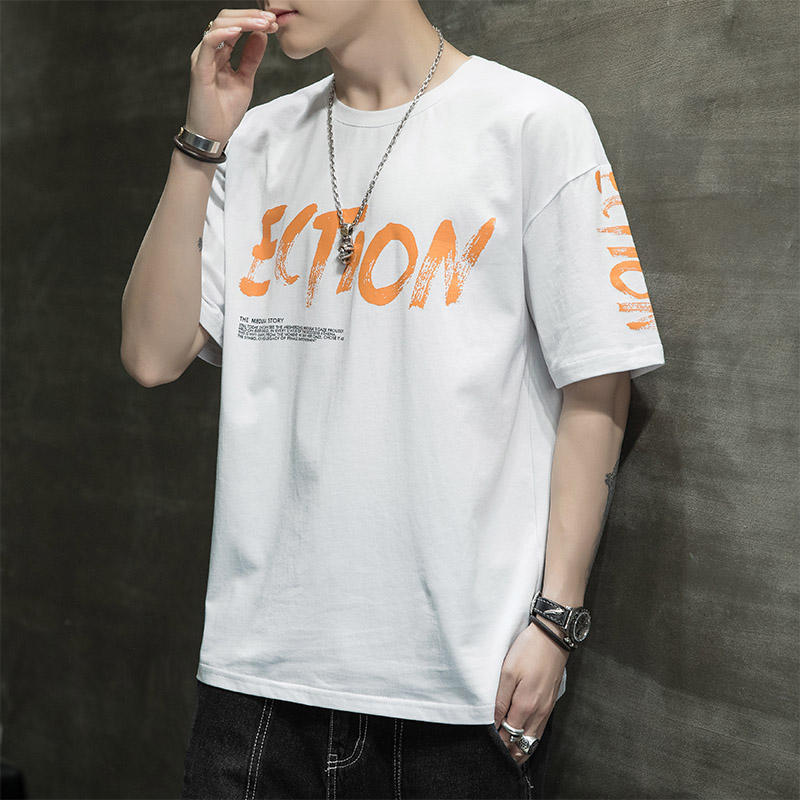 New irregular printing trend men's Cotton Short Sleeve T-Shirt