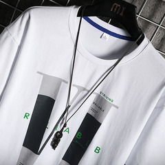 Loose summer new cartoon print oversized T-shirt cotton men's short sleeve