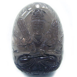 天然冰种彩眼黑曜石虚空藏吊坠 属牛属虎守护神 生肖牛虎本命佛